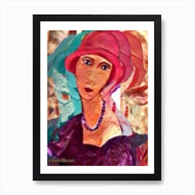 Woman In A Hat 3 Art Print