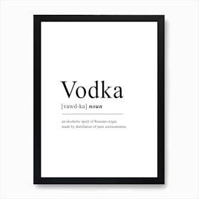 Vodka Definition Art Print