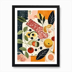 Charcuterie Board Art Deco Inspired 4 Art Print