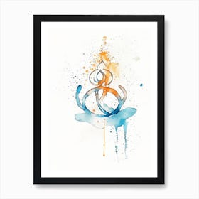 Om Symbol 1 Minimal Watercolour Affiche