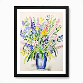 Flower Painting Fauvist Style Lobelia Art Print