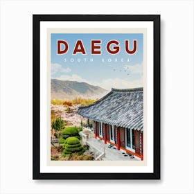 Daegu South Korea Travel Poster Art Print