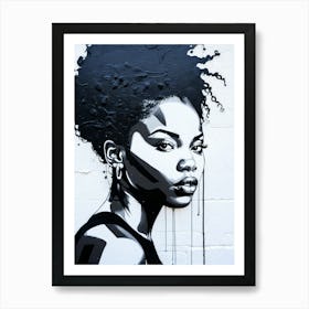 Graffiti Mural Of Beautiful Black Woman 118 Art Print