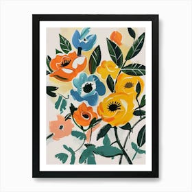 Painted Florals Rose 7 Art Print