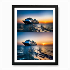 Sunset Cruise Ship-Reimagined Art Print