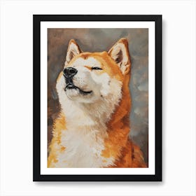 Akita Acrylic Painting 3 Art Print