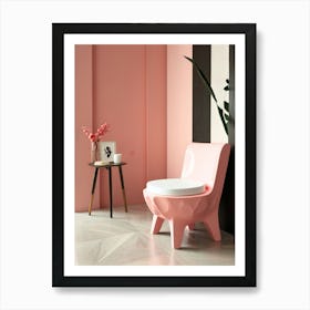 Pink Toilet Art Print