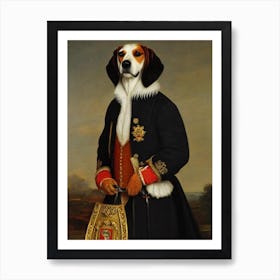 English Foxhound Renaissance Portrait Oil Painting Art Print