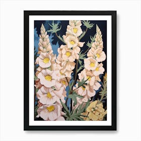 Delphinium 1 Flower Painting Art Print