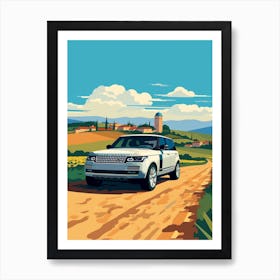 A Range Rover In The Tuscany Italy Illustration 3 Art Print