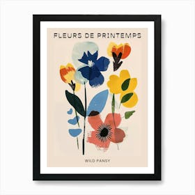 Spring Floral French Poster  Wild Pansy 2 Poster