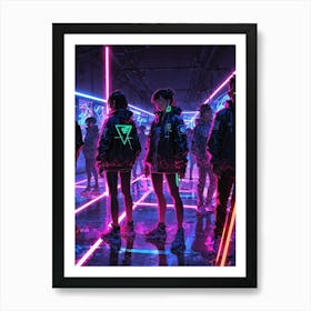 Neon Dancers Art Print