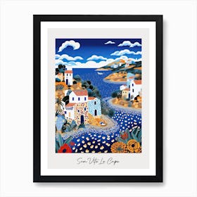 Poster Of San Vito Lo Capo, Italy, Illustration In The Style Of Pop Art 4 Art Print