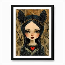 Cat Girl 1 Art Print
