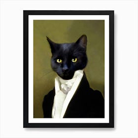 Mister Boy In Black Cat Pet Portraits Art Print