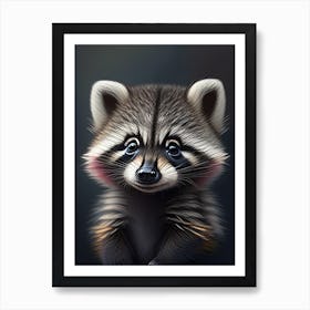 Baby Raccoon Cute Digital 4 Art Print