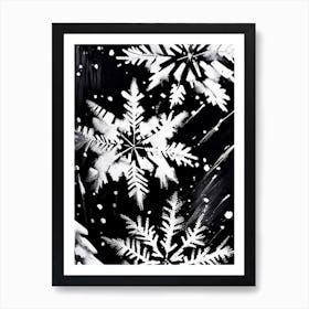 Unique, Snowflakes, Black & White 2 Art Print