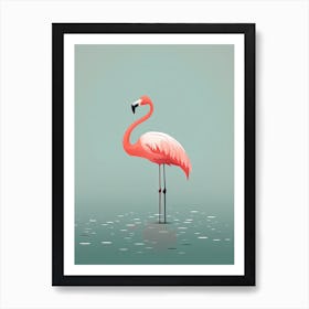 Serene Flamingo Solitude Art Print