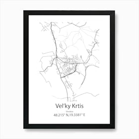 Vel Ky Krtis,Slovakia Minimalist Map Art Print