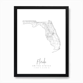 Florida Minimal Street Map Art Print