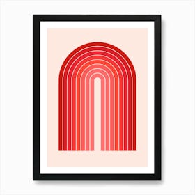 Red Boho Arch Art Print