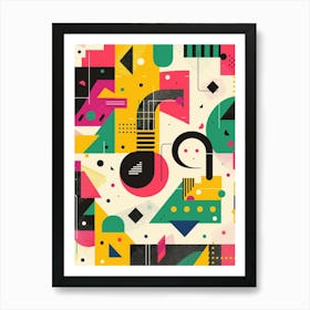 Playful And Colorful Geometric Shapes Arranged In A Fun And Whimsical Way Art Print