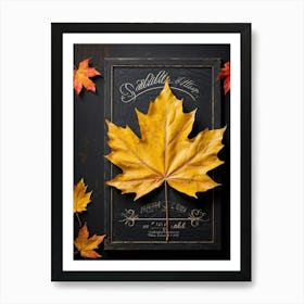 A Maple Leaf Intricately Crafted In Vibrant Yellow And Orange Hues To Showcase Autumns Majesty Re (3) Art Print