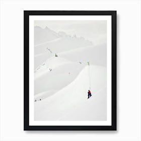 Adelboden, Switzerland Minimal Skiing Poster Art Print