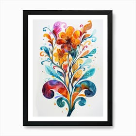 Watercolor Of A Flower Art Print