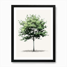 Maple Tree Pixel Illustration 1 Art Print