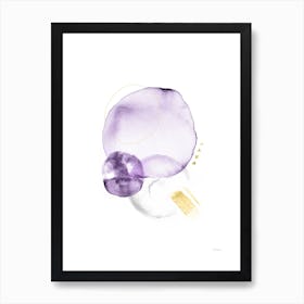 Turns In Violet Grey And Gold Art Print