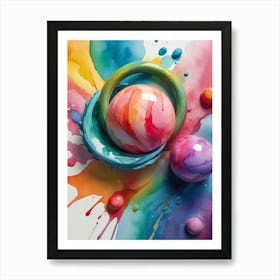 Colorful Paint Splashes Art Print