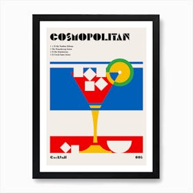 Cosmopolitan Bauhaus Cocktail Art Print Art Print