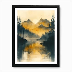 Sunset In The Mountains 9 Art Print