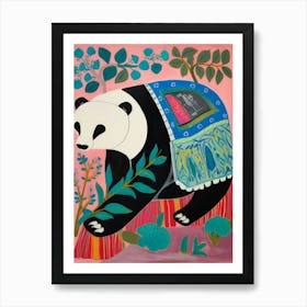 Maximalist Animal Painting Panda 2 Art Print