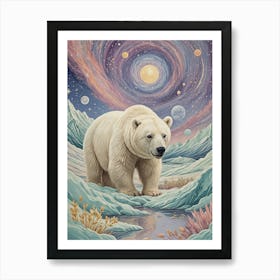 Cosmic Polar Bear Art Print