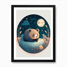Ursa Major Great Bear Kawaii Kids Space Art Print