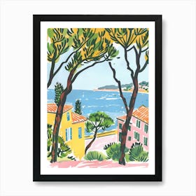 Travel Poster Happy Places Saint Tropez 1 Art Print