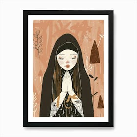 Nun In Prayer Art Print