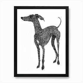 Whippet Dog Line Sketch 2 Art Print