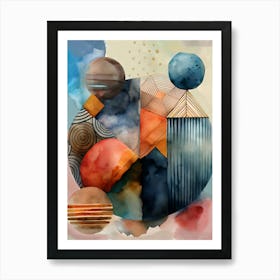 African Watercolour Art Print