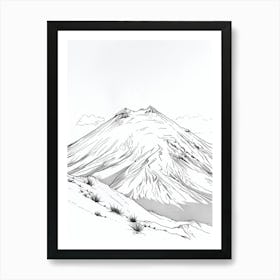 Cotopaxi Ecuador Line Drawing 6 Art Print