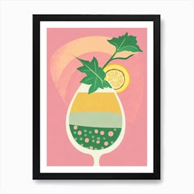 Carignan Retro Pink Cocktail Poster Art Print