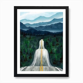 Blue Ridge Mountain Road Trip Landscape Art Print