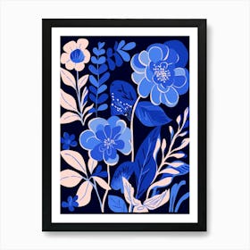 Blue Flower Illustration Hydrangea 7 Art Print