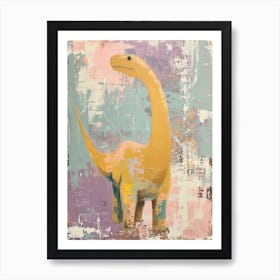 Muted Pastels Dinosaur Portrait 3 Art Print