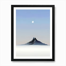 Moon Over Mountain Art Print