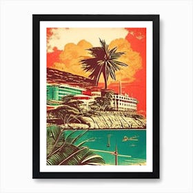 Cebu Philippines Vintage Sketch Tropical Destination Art Print