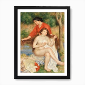 Bather And Maid, Pierre Auguste Renoir Art Print