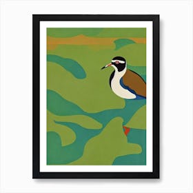 Lapwing Midcentury Illustration Bird Art Print